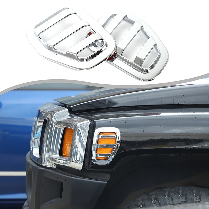 

2 шт. ABS серебристый для Hummer H3 2005-2009 автомобильный боковой указатель поворота защитная решетка декоративная наклейка аксессуары для модификации автомобиля