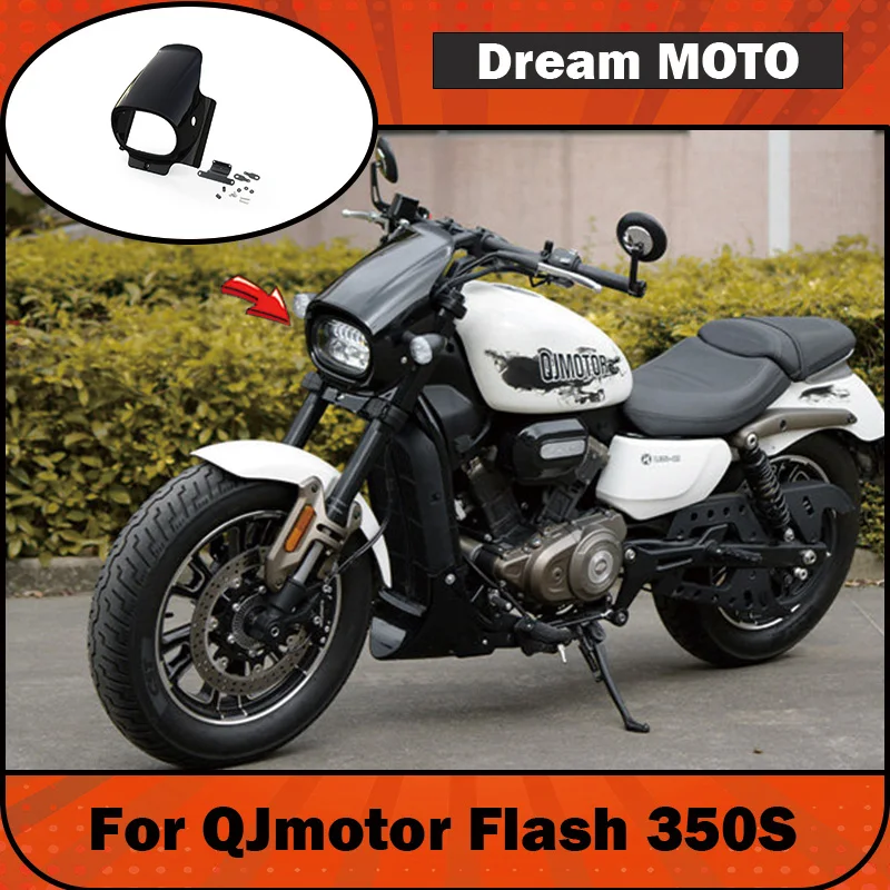 【Premium】For QJMOTOR Flash 350s: Modified original headlights, “pig’s head”-shaped covers, front air ducts, decorative headlight