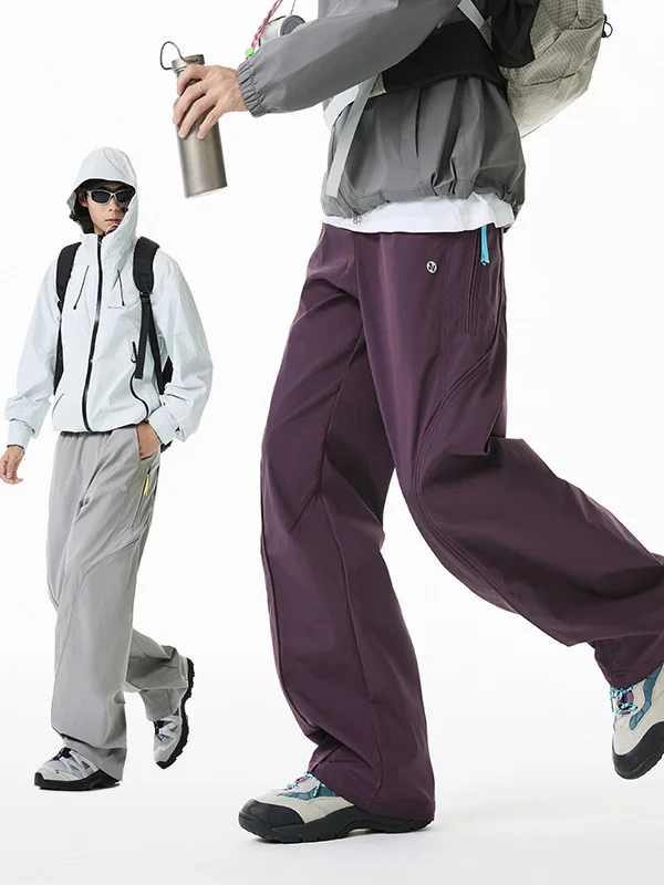 

Мужские повседневные брюки для активного отдыха, устойчивые к истиранию, осенние, новые, прямые, свободные, функциональные, с карманами, на молнии, с цветным плетеным поясом S...