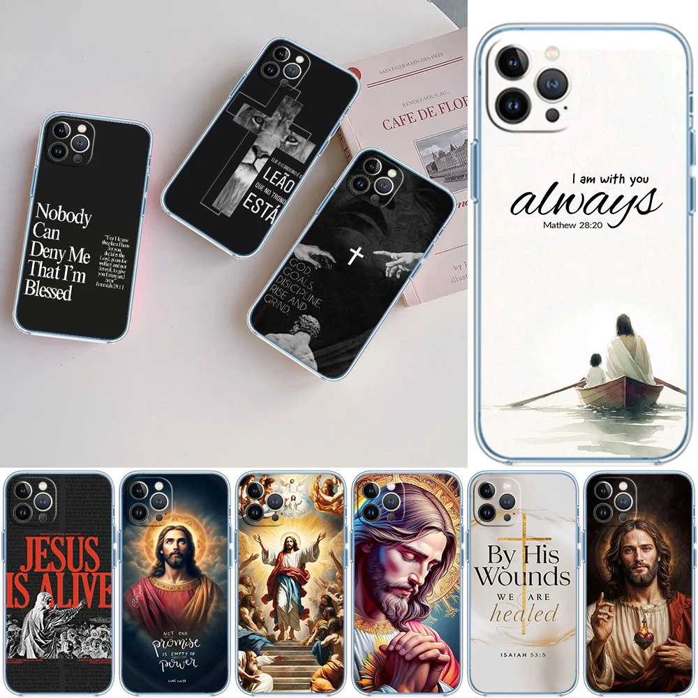 QT27 Jesucristo versículo de la Biblia funda para Motorola Moto G14 G31 G32 G34 G73 G71 G72 G24 G84 G85 G62 E32 E22S G7 E7 Play Plus Power