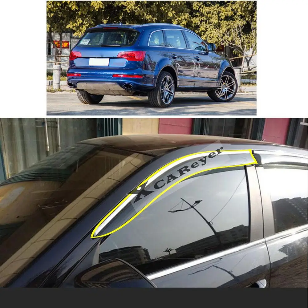 For AUDI Q7 4L 4LB 2006 2007 2008 2009 2010 2011 2012 2013 2014 2015 Sticker Plastic Window Glass Wind Visor Rain/Sun Guard Vent