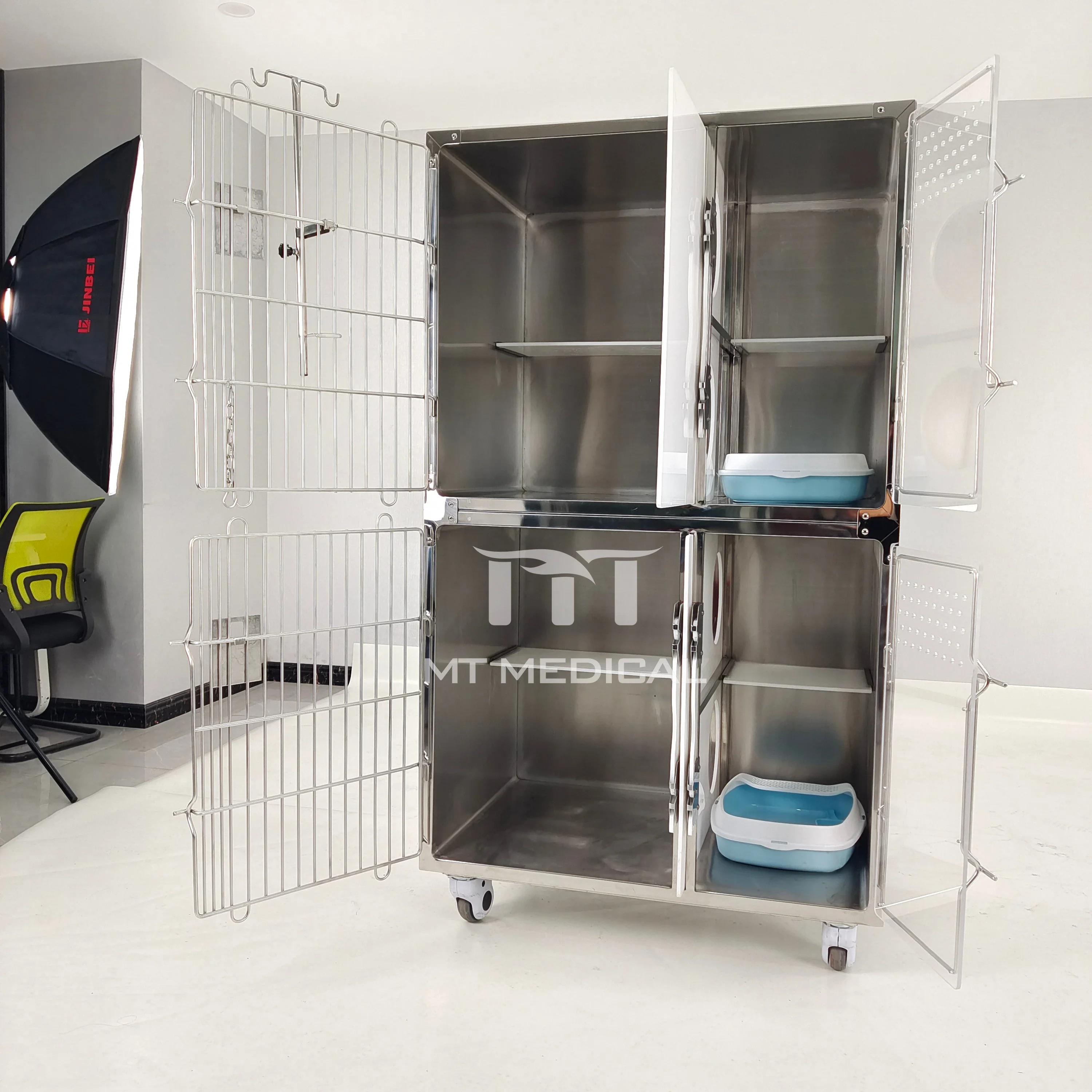 MT MEDICAL Veterinary Heavy Modular Breeding Animal Stainless Steel Vet Pet Dog Cage Kennel Cages