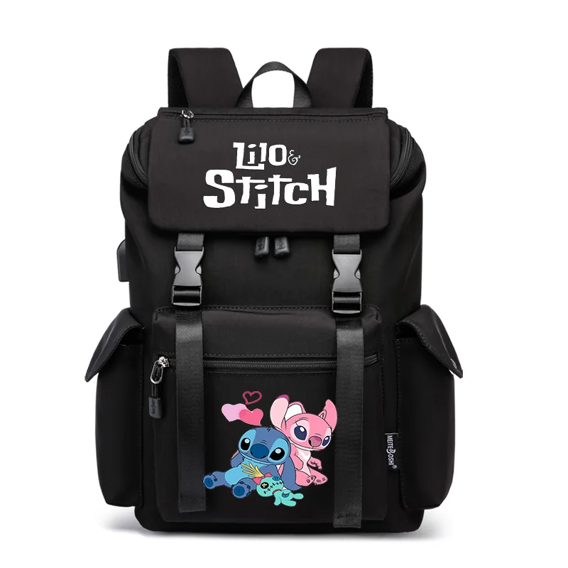 

Disney Lilo Stitch School Backpack Women Men Laptop Travel Bag Large Waterproof Multifunction USB Charging Knapsack Mochila