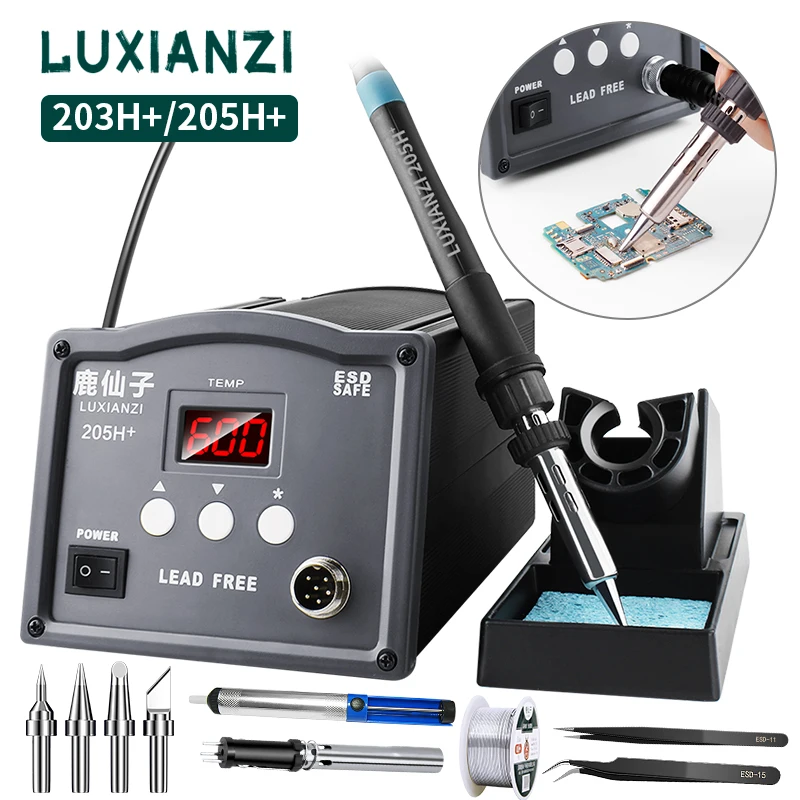 LUXIANZI 203H High Frequency Soldering Station 150W Digital Rework Station Adjustable Temperature Solder Iron Welding Tool