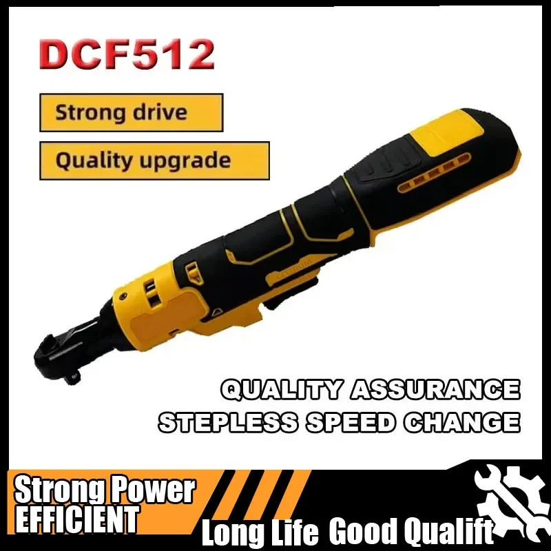 DCF512 1/2インチ ブラシレス 20V 電動ラチェット 右角レンチ LEDコードレスドライバー 可変速 デウォルト工具対応 パワーレンチ