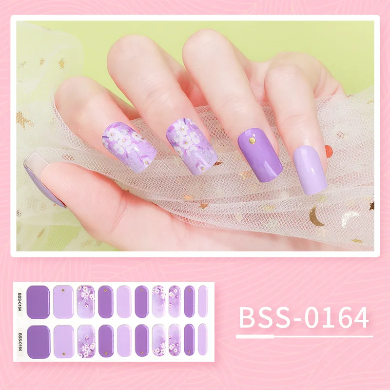 Bandes Adhésives pour Ongles en Gel, Autocollants à Motif de Fleurs Dégradées, Accessoires de miles pour Fille, Lampe UV