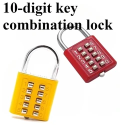 10 Digit Push Button Password Lock Chrome Plated Anti-theft Combination Padlock Push Password Locking Mechanism for Locker Etc
