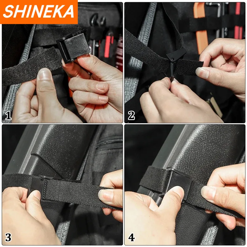 SHINEKA Car Trunk Side Door Roll Bar Storage Bag Tool Bags Multi-Pockets Cargo Organizers For Jeep Wrangler JK JL 2007-2023