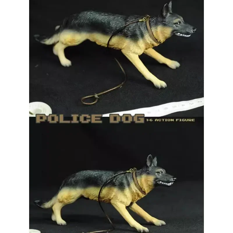 1/6 Scale Action Figure Head Rotatable Animal Simulation Police Dog Wolf Dog Model for 12" Scene Accessory Diaplay Collection