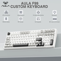 Aula F99 Gaming Keyboard RGB 2.4g Wireless Bluetooth Tri Mode Hot Swap Custom Keyboards PBT Gasket Structure Game Accessories