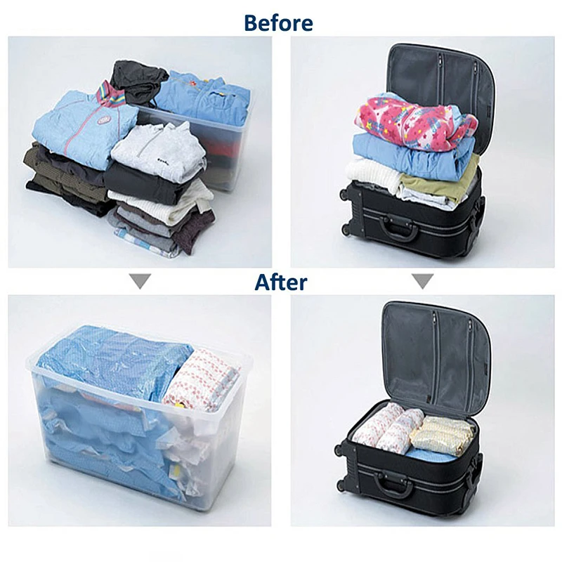 New Clothes Compression Storage Bags Hand Rolling Clothing Plastic Vacuum Packing Sacks Travel Space Saver Bags for Luggage