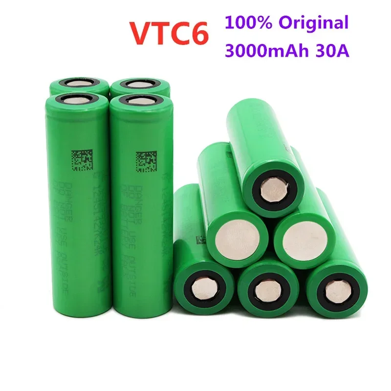 100% New Original 3.7V 3000 MAh Li Ion Rechargeable 18650 Battery for Us18650 Vtc6 20A 3000mah for Sony Toys Tools Flashlight