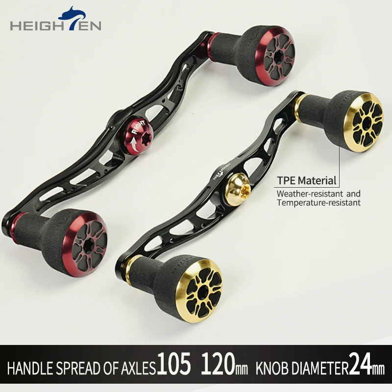 Poignée double HEIGHTEN pour moulinet de baitcasting avec bouton TPE de 24 mm de diamètre, accessoire de modification pour moulinet de pêche