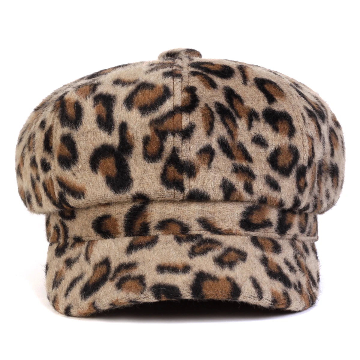 帽子 OLD STANDARDS - ANIMAL BIG BERET Leopard Unisex Plush Leopard Print Personality Newsboy Hat Spring Autumn