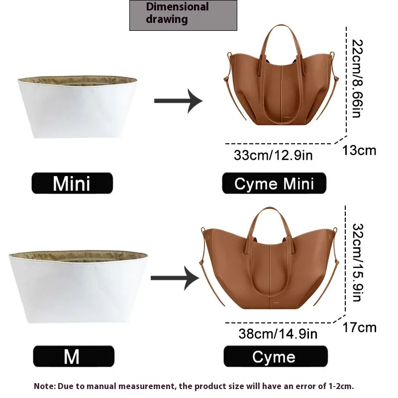 Dupont Lining Storage Pouch And Organization Inner Liner Purse Fit Cyme Mini Tote , Insert Organizer For Cyme Tote Bag