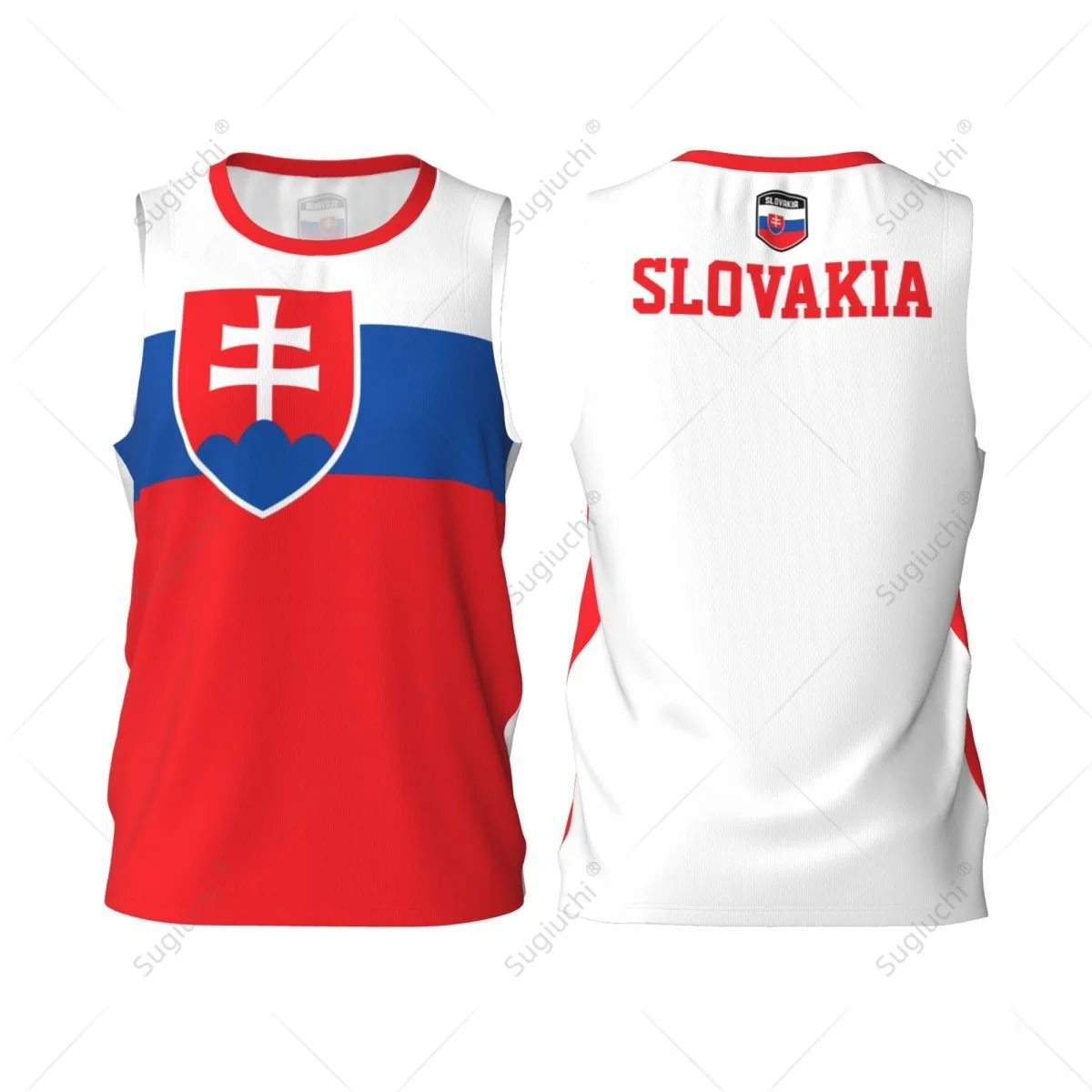 

Slovakia Flag Men Basketball Sports Running Fitness Multifunction Sleeveless tshirt Exclusive Custom Name Nunber
