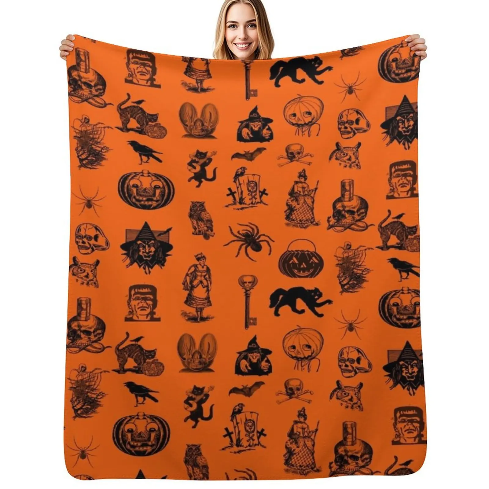 

Vintage Halloween Throw Blanket halloween manga Weighted Blankets