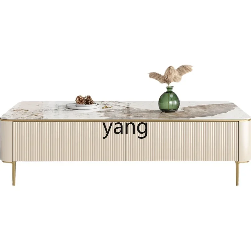 XYY nuovo set combinato di mobili TV con lastra di roccia di lusso leggero e lussuoso, mobiletto in vetro temperato