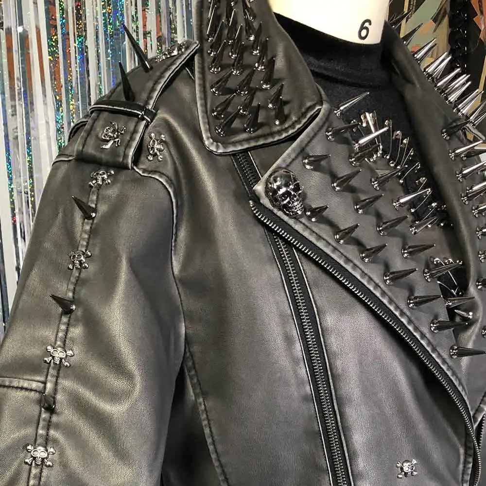 

Кожаная куртка в стиле панк-рок, гранж, эмо, 90-х, кавайи, харадзюку, с цепями, цифровыми элементами, стразами, заклепками, для самостоятельного тюнинга, готика, Y2K, ручная работа, из искусственной кожи