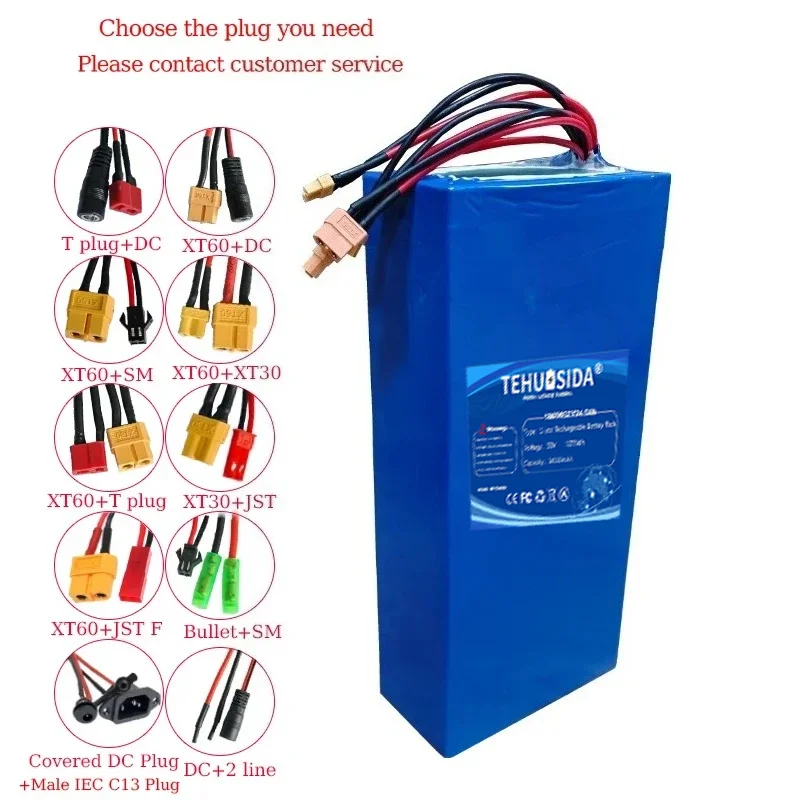 52V 24500mAh 14S7P 18650 Lithium-ion Battery, Suitable for 1000W To 1500W Devices, Can Be Used in Electric Bicycles, Tricycles
