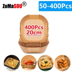 50-400Pcs Air fryer Baking Paper Disposable Non-Stick Oil-proof Parchment Mat for Cooking Microwave Oven Pan Pad Sheet BBQ Roast
