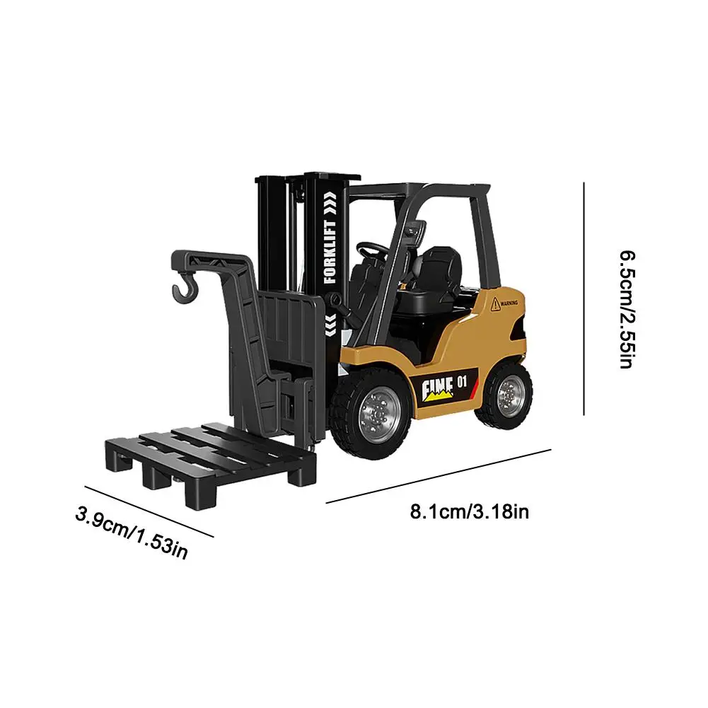 1:64 رافعة شوكية صغيرة عن بعد لسطح المكتب، مركبة هندسية يتم التحكم فيها بتقنية Bluetooth، نموذج بناء محاكاة للسيارة، سيارة RC للأطفال #6