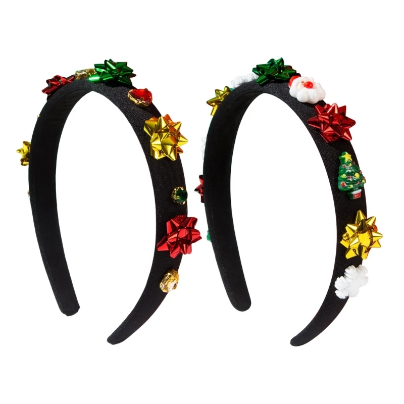 Flower Blingbling Headband Christmas Headwear Christmas Party Photo Props Christmas Party Headwear Cosplay Accessories