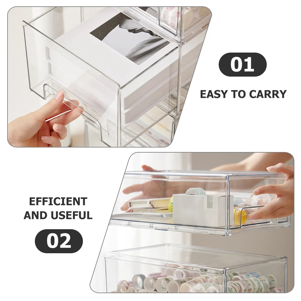 

Drawer Organizer For Desk Desktop Storage Box Makeup Organizer Jewelry Sundry Holder Stackable Storage Drawers