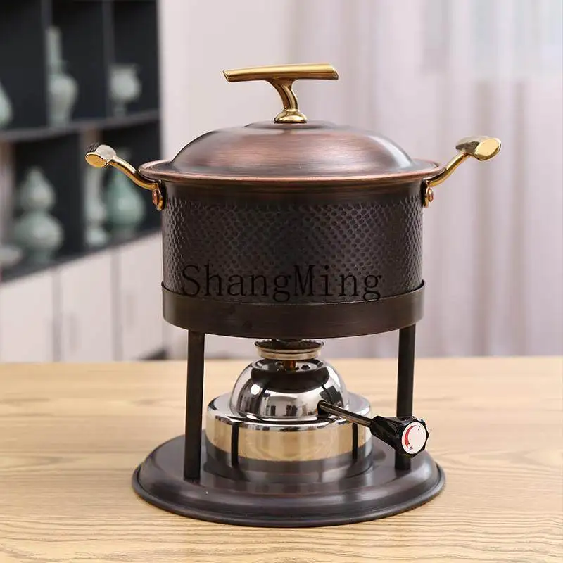 

CL small hot pot bean scoop shop commercial one person one pot single purple copper self-service seafood small copper pot
