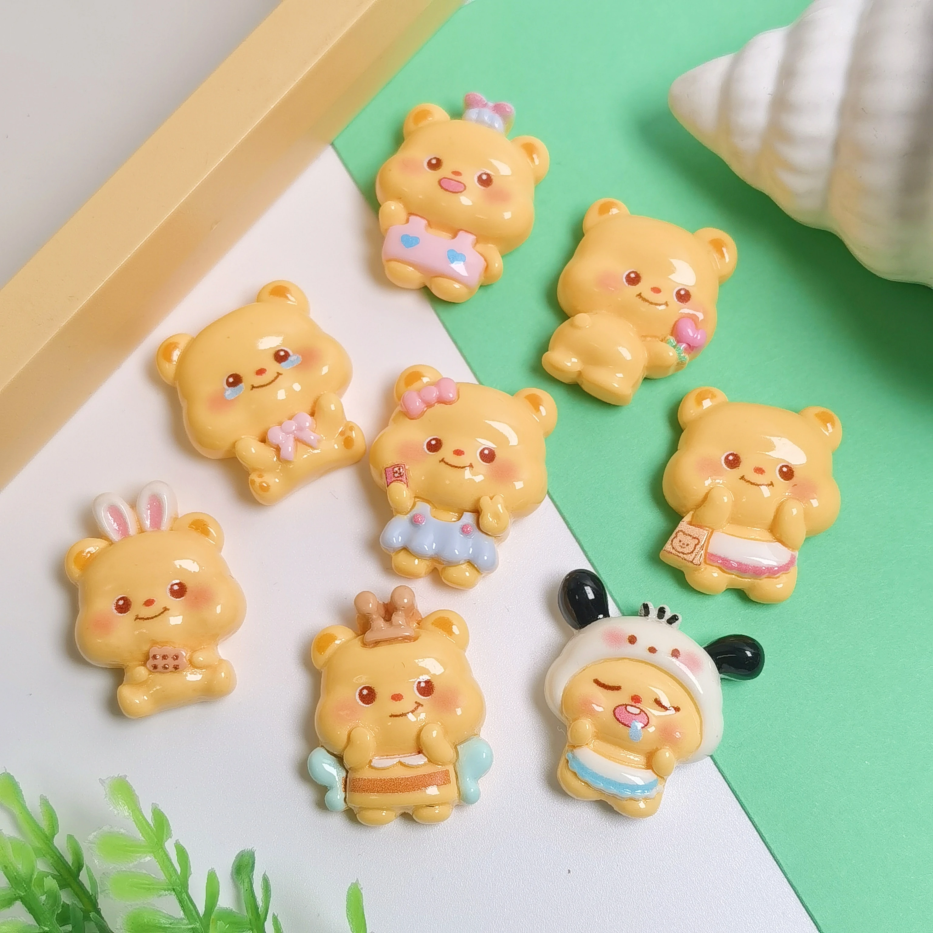 Cartoon Bright Faced Animal Series Diy Resin Crafts Patch handmade Handmade Hairpin Water Cup Headwear Scrapbook