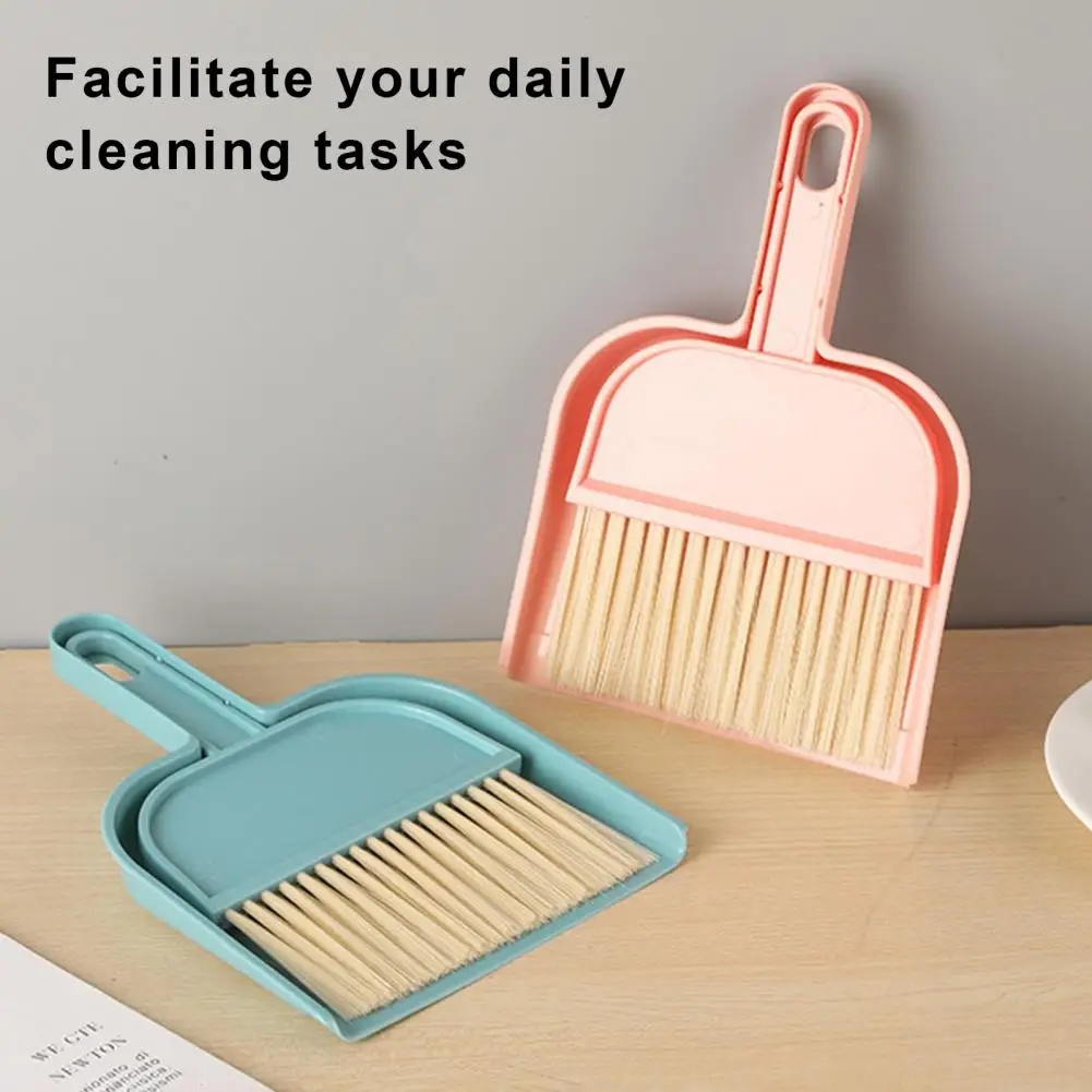 Small Broom With Dustpan Set Soft Bristles Handheld Countertop Mini Dust Pan Broom Sweeper Set Kids Cleaning Tools Home Supplies