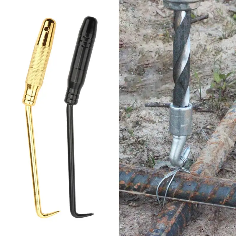 Rebar Tie Hook Construction Threaded Pile Core Steel Bar Binding Hooks Rotation Semi-automatic Rebar Tie Wire Twister 1Pcs