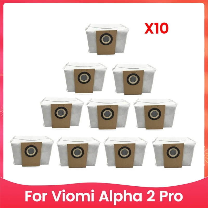 

10 шт. нетканых мешков для сбора пыли для робота-пылесоса Viomi Alpha 2 Pro, сменные аксессуары, мешки для мусора-AT30