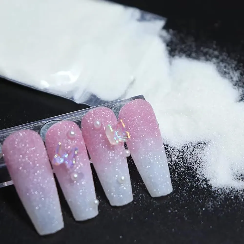 50g/袋 シャイニングシュガーネイルグリッターパウダー キャンディコート効果 ブラックホワイトセーター顔料ダスト クリスマスネイルアートシュガーパウダー **