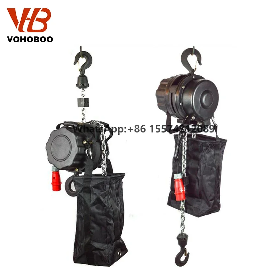 Overload Protection Electric Theater Chain Truss Motor Black Stage Show Hoist Studio 100kg 300kg 500KG 50 Alloy Steel Provided