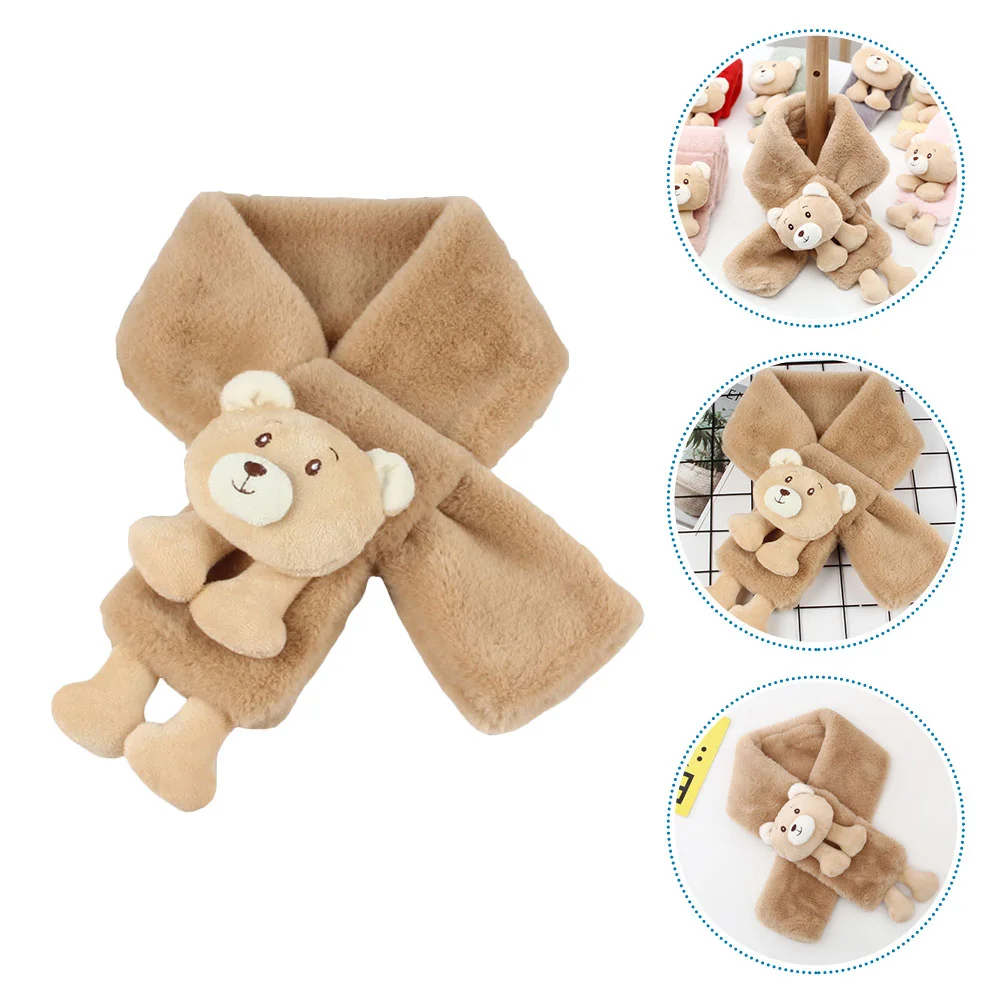 Chic Children's Baby Scarf Warm Kids Cartoon Khaki Soft Lovely Design Safe Comfortable Portable Everyday Gift