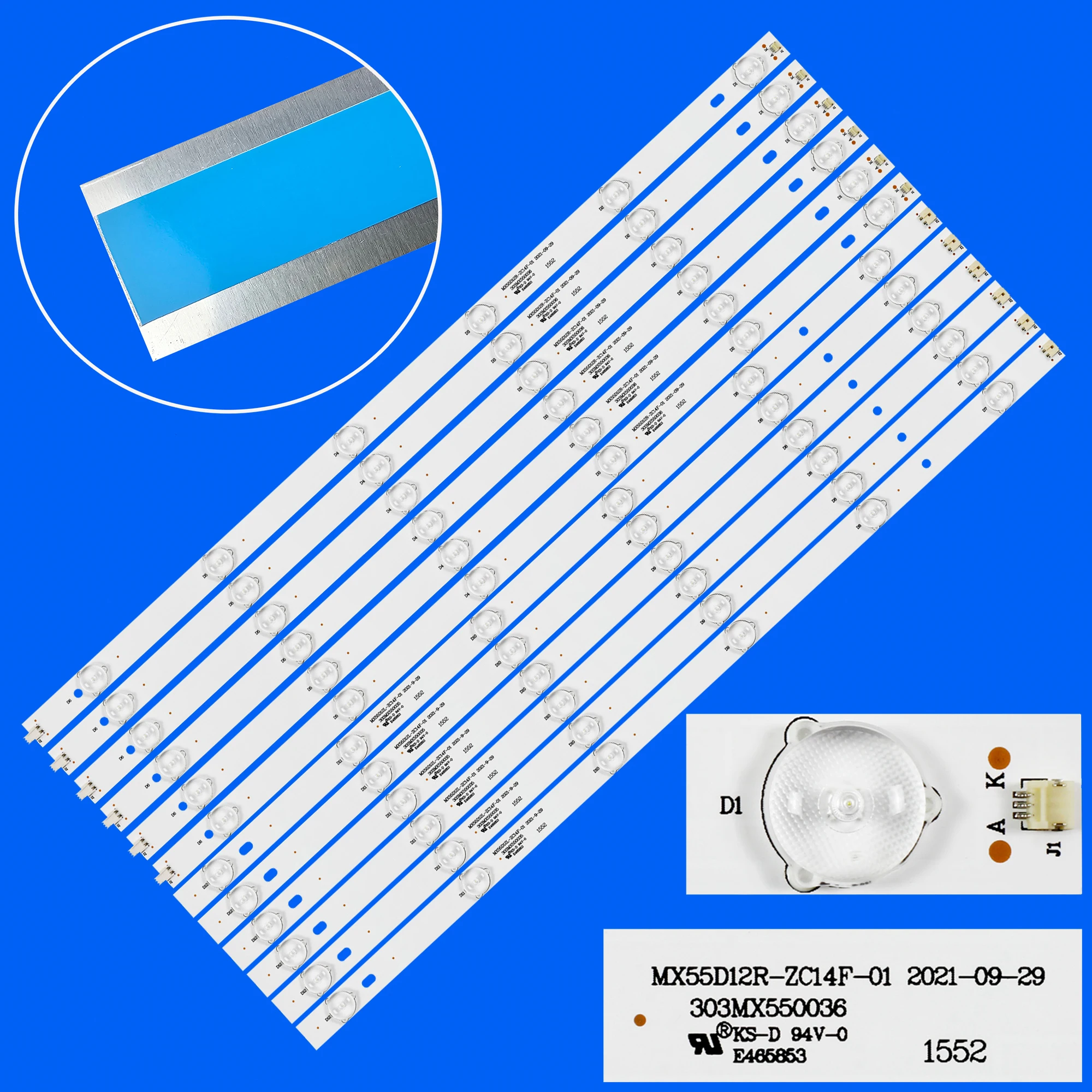 faixa de retroiluminacao led para f55b8200k f55b7200c kaled55xxxzc stv lc55t560fl mx55d12l zc14f01 lc550duy sha2 mx55d12r zc21fg 01 01