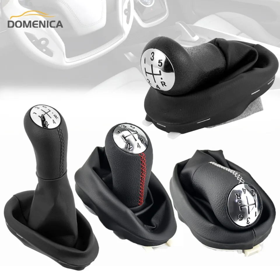 Pommeau De Changement De Vitesse - Renault - Laguna Megane 2, Clio 3 - Cuir - Black-Chrome - 5