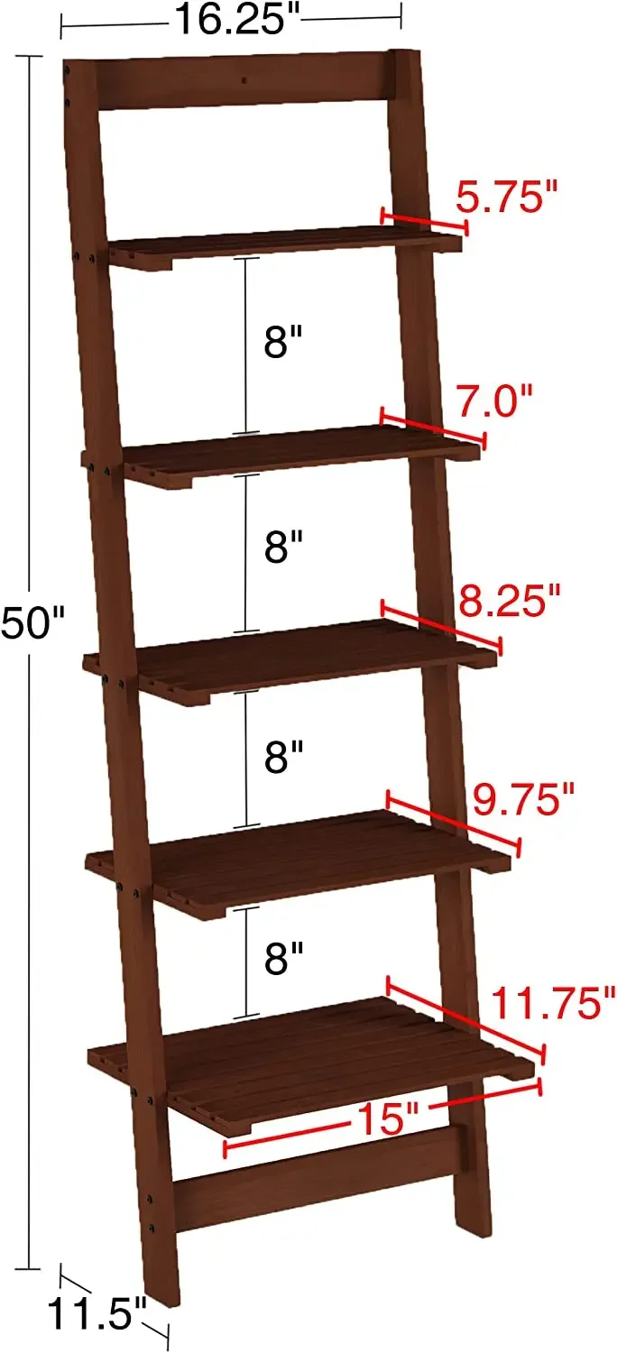 Ladder Shelf 5 Tier Bookcase Multipurpose Plant Flower Stand Bookshelf Storage Rack Shelves Modern Furniture Home Office