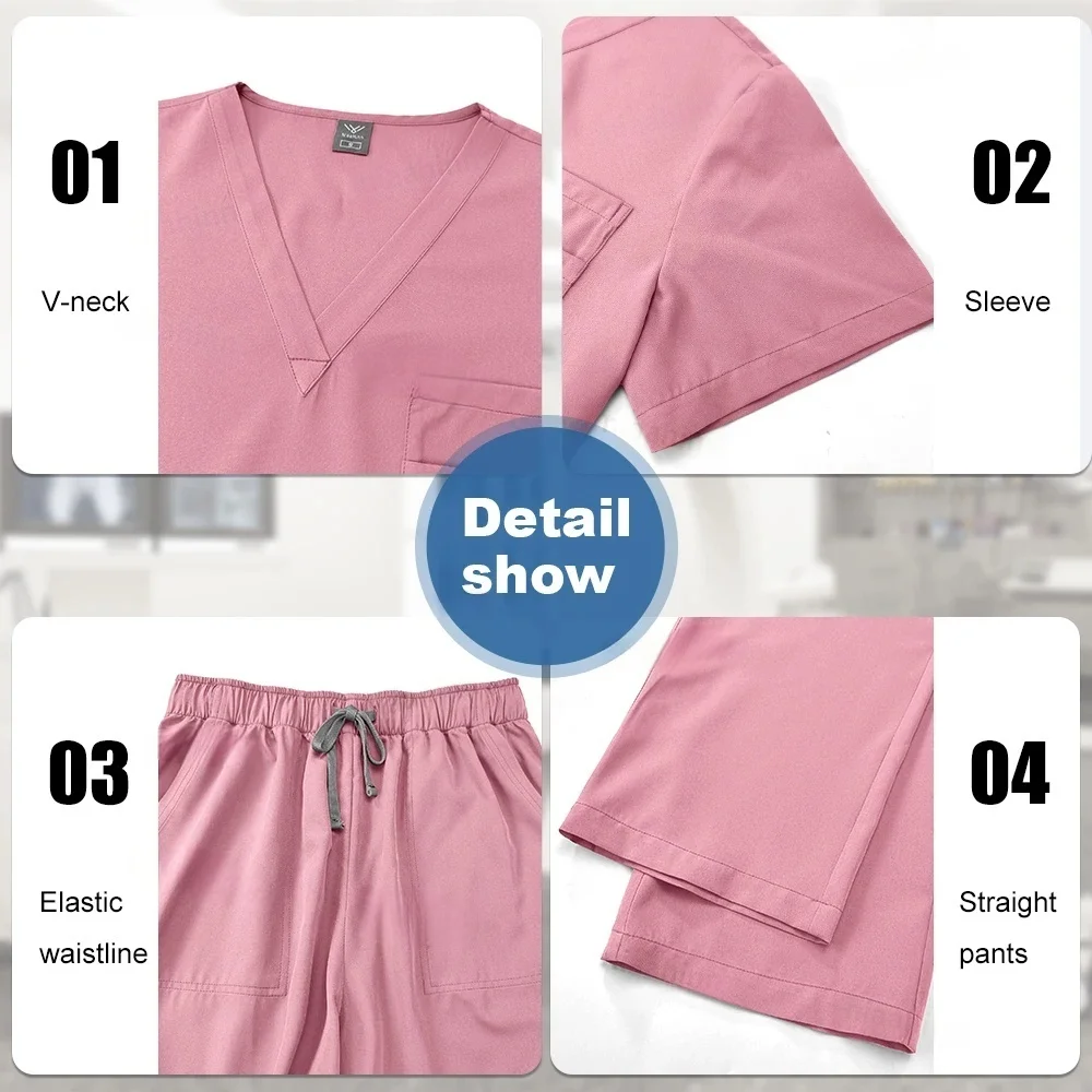 Großhandel Pflege Scrubs Set Anti-Falten Medizinische Chirurgische Anzüge Krankenhaus Scrub Top Arzt Krankenschwester Spezielle Scrub Uniform Männer Frauen