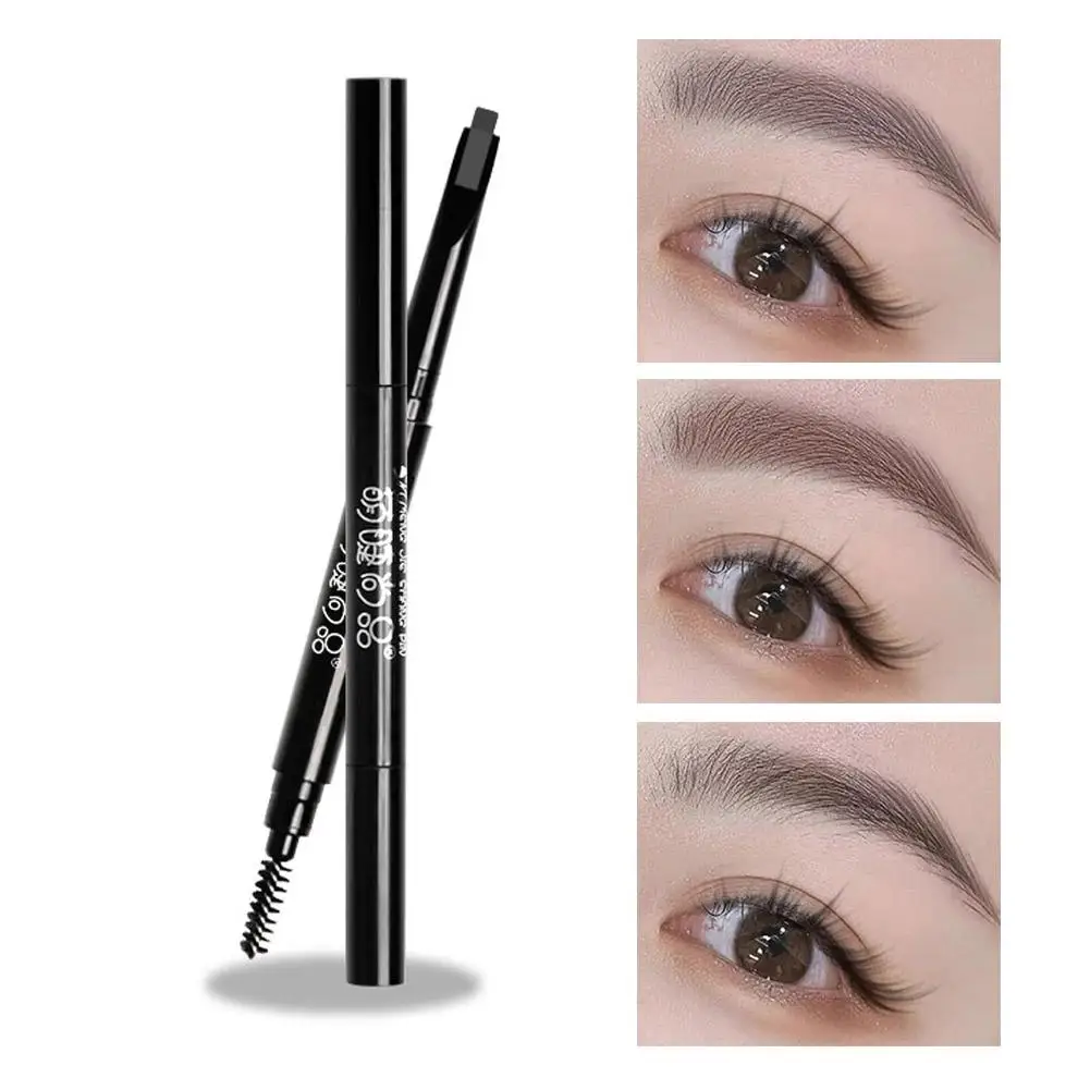 3 Kleuren Natuurlijke Make-Up Dubbele Hoofden Automatische Wenkbrauw Pen Langdurige Waterdicht Met Borstel Wenkbrauwpotlood Ware Wenkbrauw Ea M5Y0
