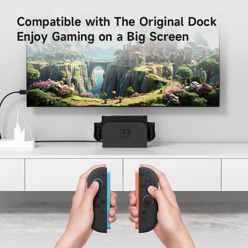 Etui Hagibis z możliwością dokowania do Switch 2, antypoślizgowe, ergonomiczne, ochronne, z funkcją podstawki, rozdzielona konstrukcja, pełna ochrona, osłona przednia. — zdjęcie produktu 4