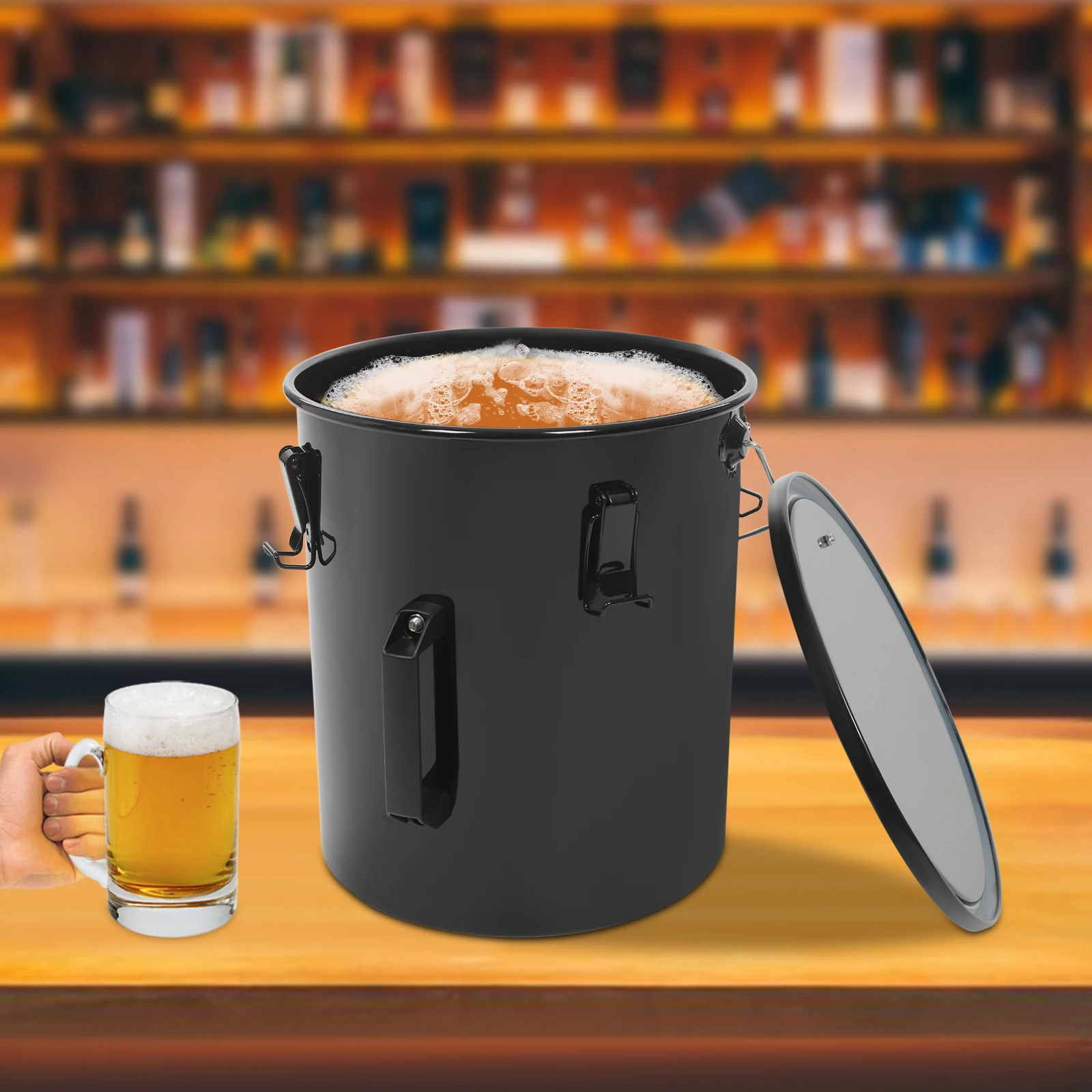 22.71L/6gal Oil Bucket with a Filter Bag, Fryer Oil Bucket with Lid, Grease Disposal Bucket for Restaurants/kitchens/Food Trucks