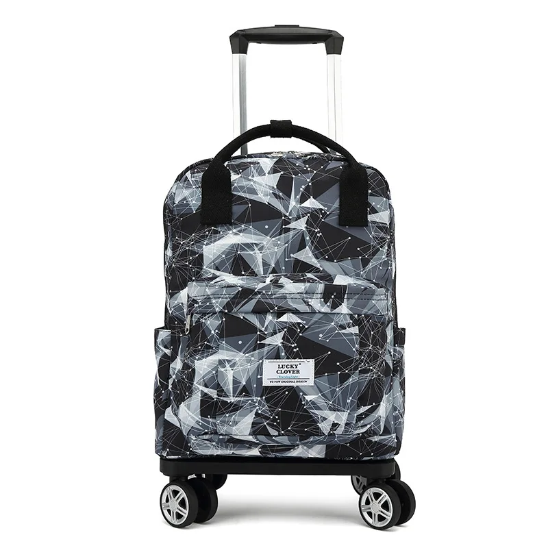 large-capacity-folding-travel-carry-on-backpack-with-four-way-wheels-19-inch-oxford-cloth-double-shoulder-bag-luggage-bag