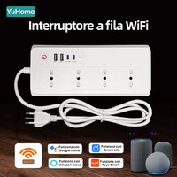 Smart Power Strip WiFi Italian 4AC + 2Type-C + 2USB Fast Charging PD20W with USB-C Smart Plug WiFi App Control/Voice Assistant Programmable Timer Smart Socket Integration with Alexa/Google Home/Tuya