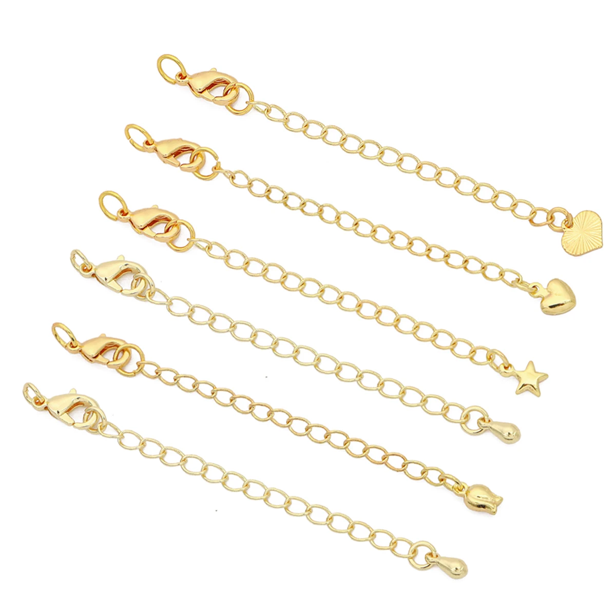 75mm Tone Extended Extension Tail Chain Lobster Clasps Connector For DIY Bracelet Necklace Jewelry Making Findings 1/5pcs