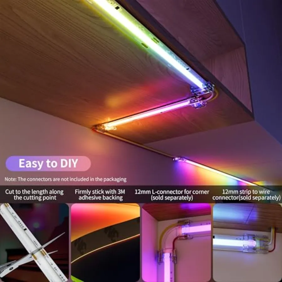 RGB Smart IC COB LED Strip Light Addressable/7.5m, UL-Listed DC24V Color Flowing Strip Light Multicolor Flexible Tape Lights fo - view 4