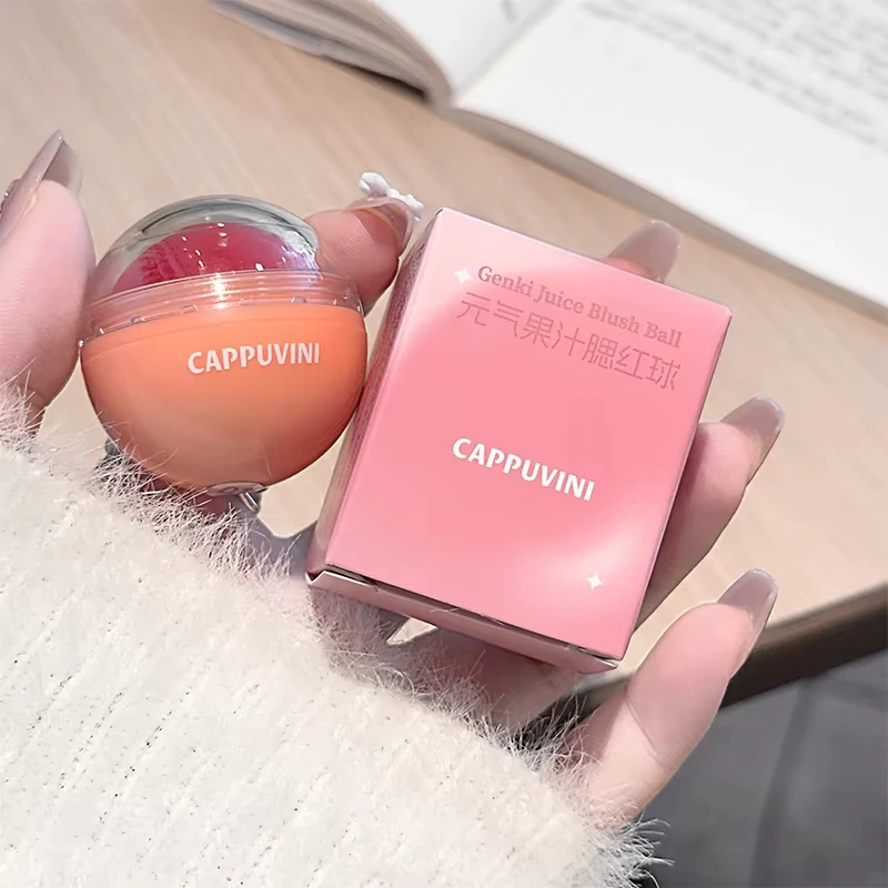Cappuvini Blush Ball Water Light Blusher Brightening Face Easy Color Multi-Use Blush Makeup Suitable For Lips And Cheeks