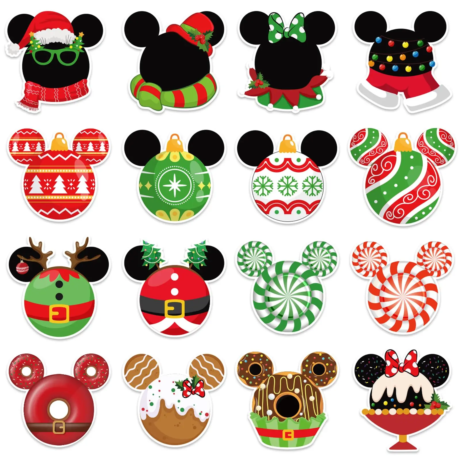 

16 Pcs Christmas Cruise Door Magnets Decoration, Funny Reusable Xmas Magnetic Stickers Decals for Cars, Refrigerator, Carnival C
