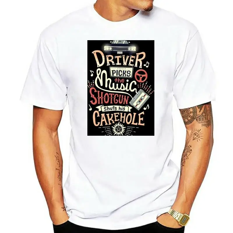 Driver The Music Shuts His Cakehole Sam Dean Winchester T Shirt Men Women TEE Shirt Cotton Customize